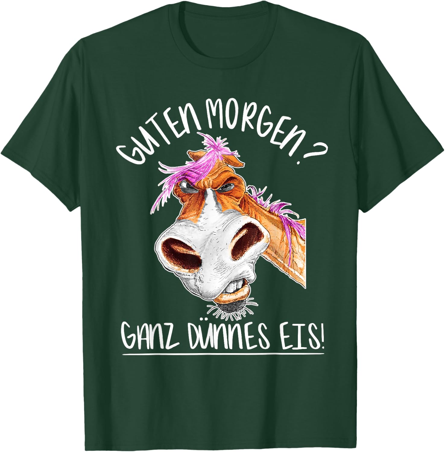 Guten Morgen Ganz Dünnes Eis I Lustiges Pferd Reiterin T-Shirt - T-Shirt | Forest