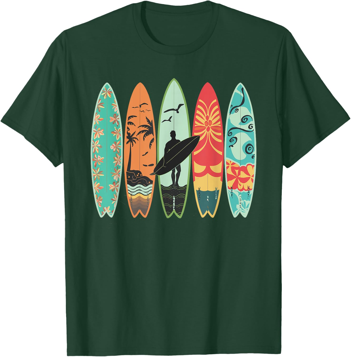 Surfer Surf Hawaii Board for Boys Men's T-Shirt - T-Shirt | Forest