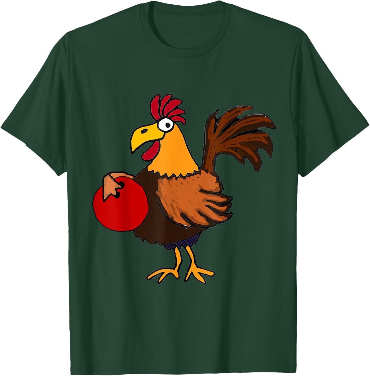 SmileteesSports Funny Rooster Bowling T-Shirt - T-Shirt | Forest