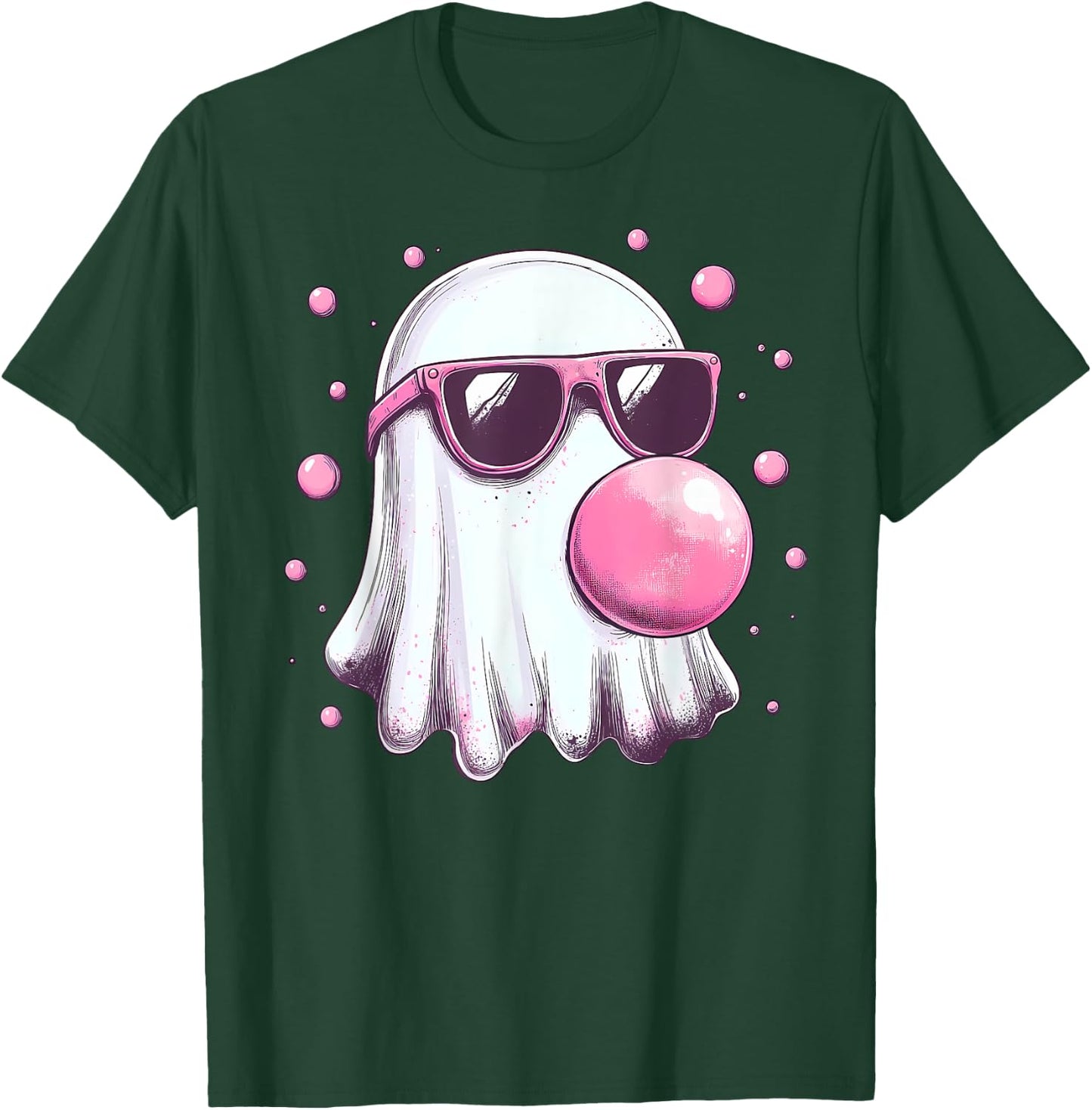 Cute Pink Ghost Bubble Gum Halloween Costume Women Kids T-Shirt - T-Shirt | Forest