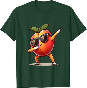 Dab Peach Dancing Dabbing Peach Fruit , black T-Shirt - T-Shirt | Forest