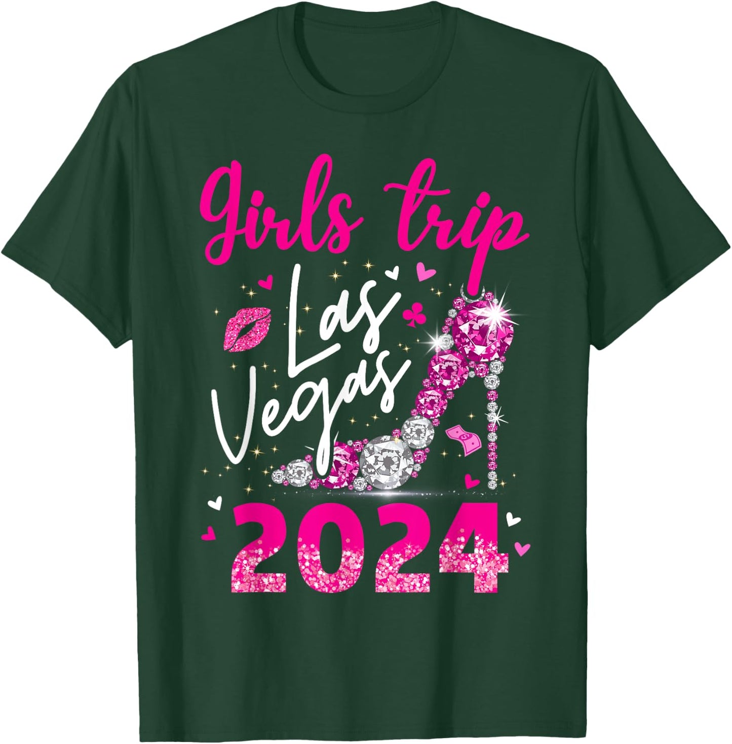 Las Vegas Girls Trip 2024 Girls Weekend Party Friend Match T-Shirt - T-Shirt | Forest