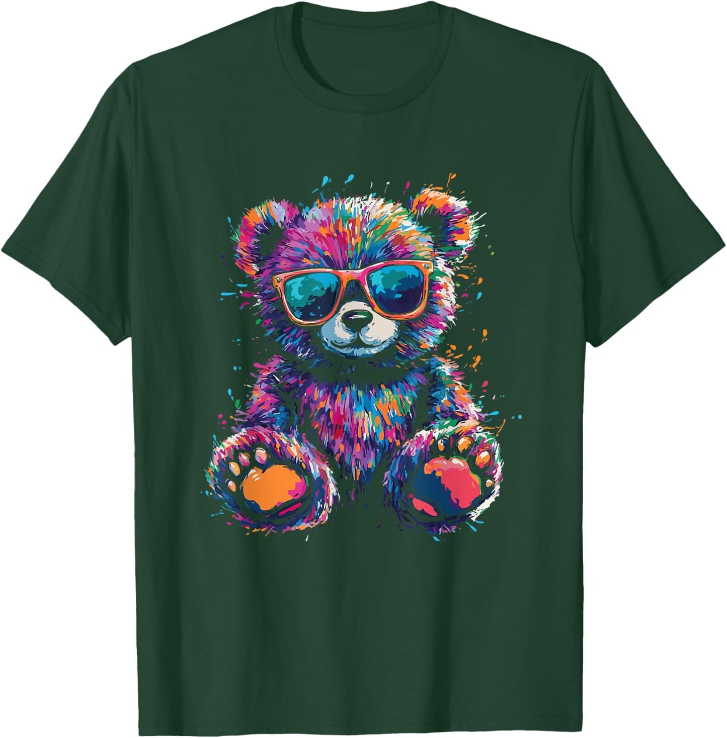 Cool Colourful Bear with Sunglasses T-Shirt - T-Shirt | Forest