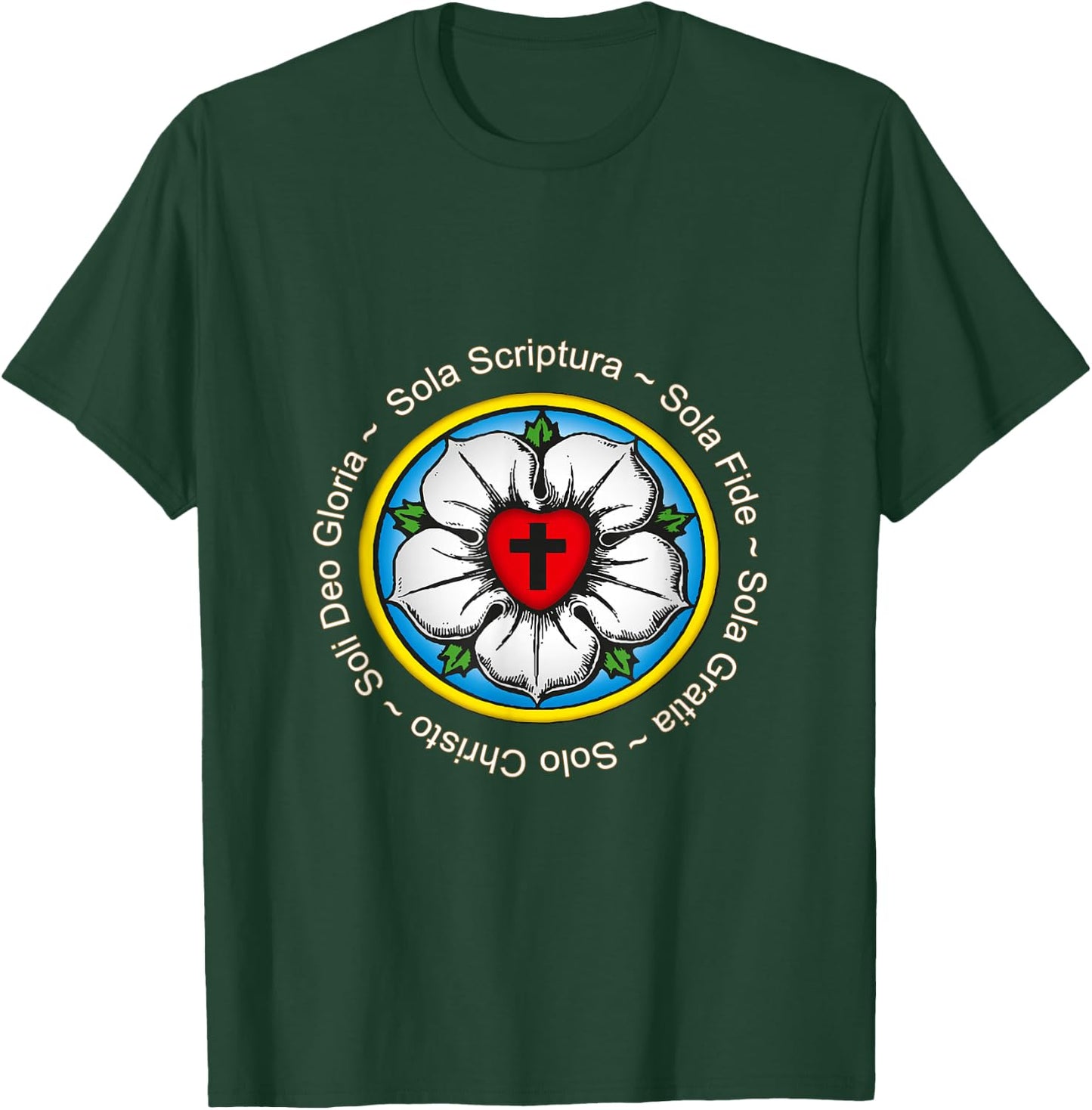 Luther Rose Lutherische Reformation Geschenk T-Shirt - T-Shirt | Forest