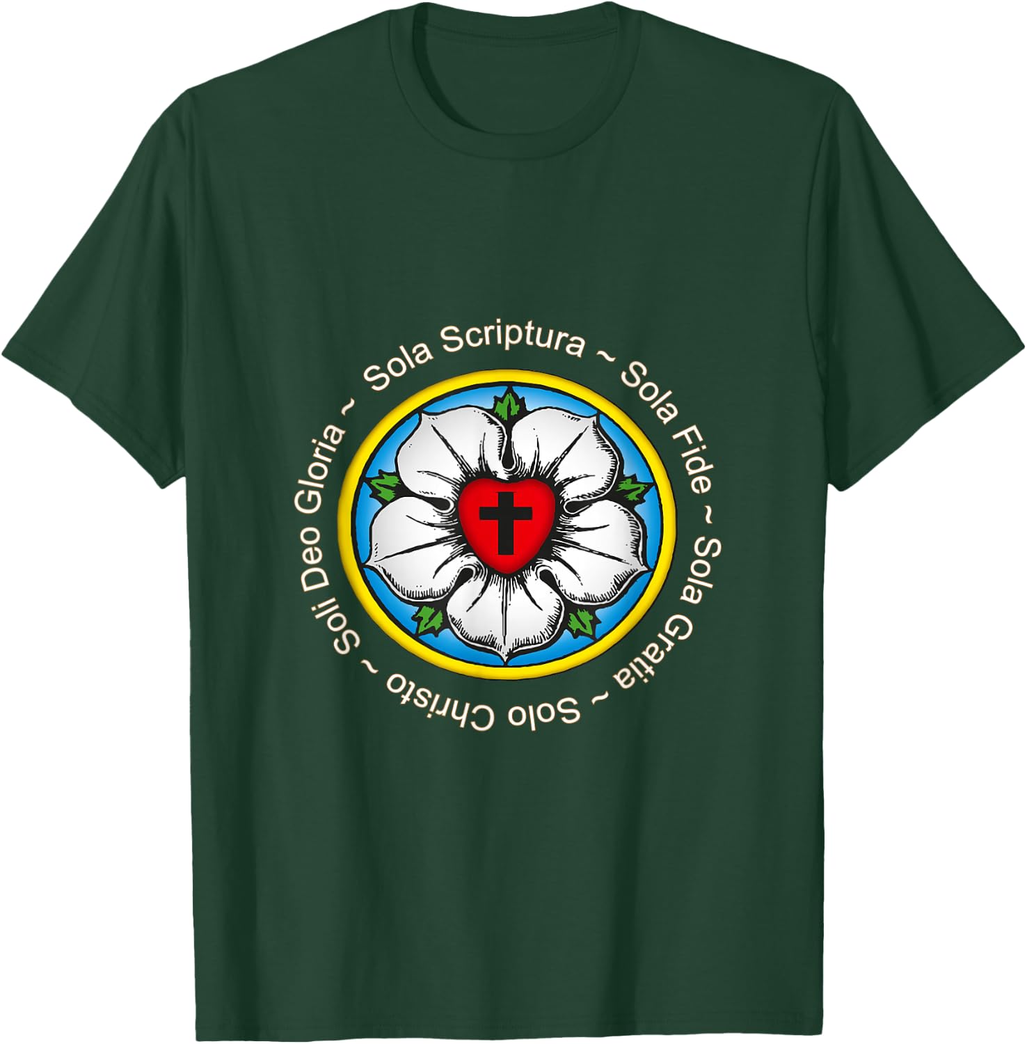 Luther Rose Lutherische Reformation Geschenk T-Shirt - T-Shirt | Forest