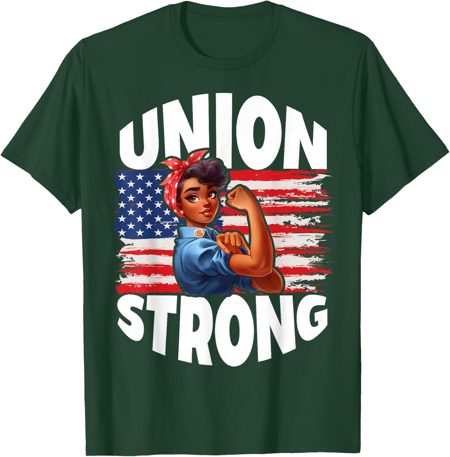 Union Strong Happy Labor Day American Flag Decor T-Shirt - T-Shirt | Forest