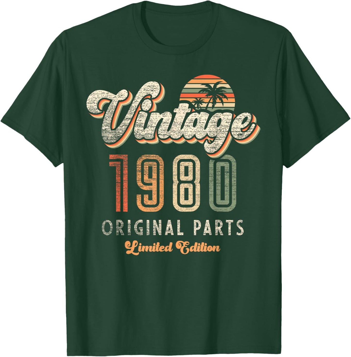 Vintage 1980 Limited Edition 45th Anniversary Palm Retro T-Shirt - T-Shirt | Forest