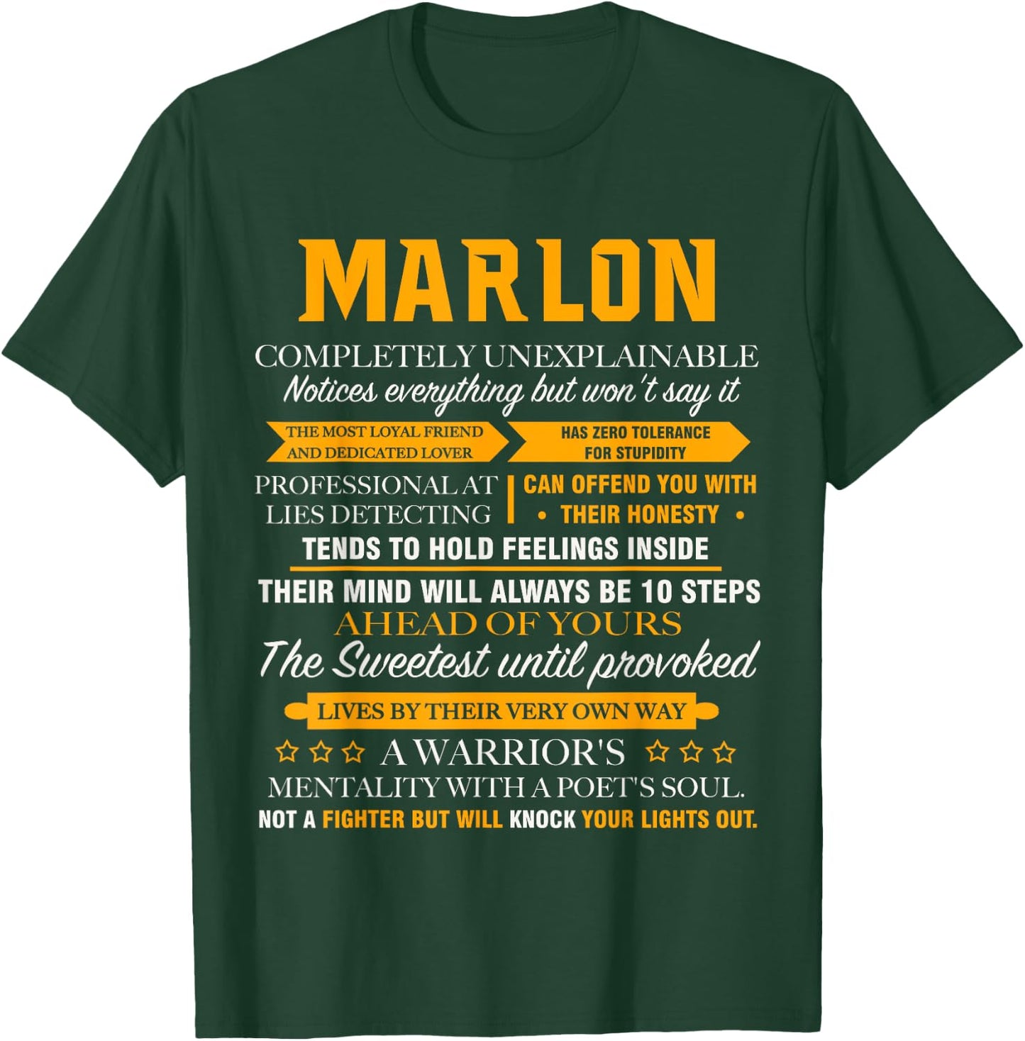 MARLON completely unexplainable name shirt father's day 7 T-Shirt - T-Shirt | Forest