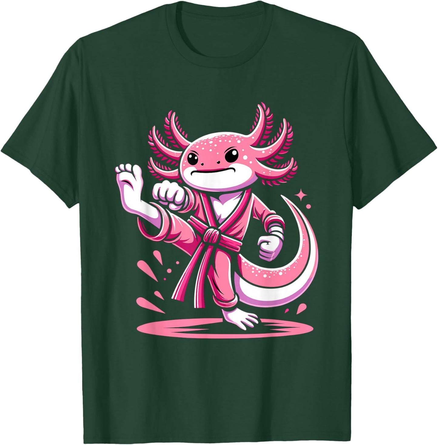 Karate Axolotl Martial Arts Taekwondo Kickboxing For Boys T-Shirt - T-Shirt | Forest