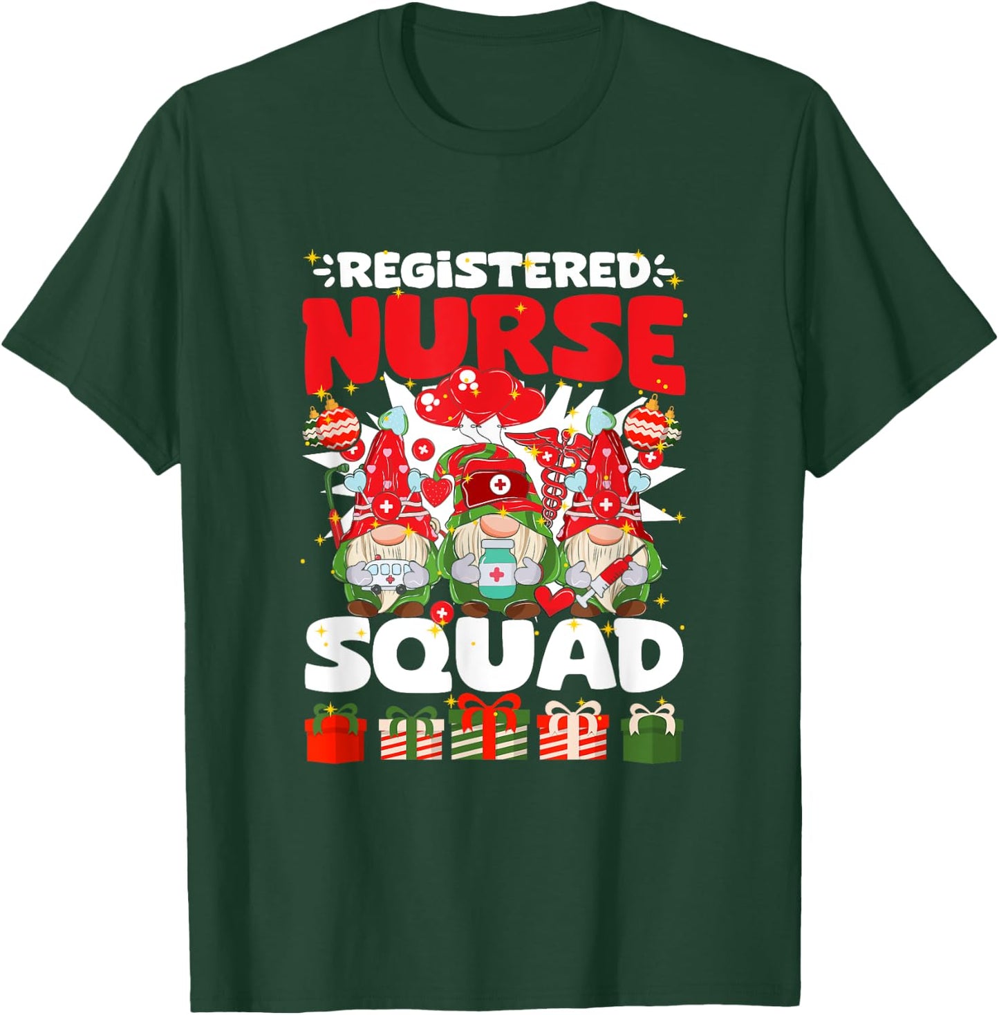 Registered Nurse Squad RN Gnomies Nursing Nurse Gnome T-Shirt - T-Shirt | Forest