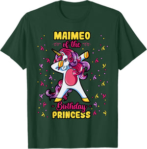 Maimeo Of The Birthday Princess Unicorn Bday Decor Party T-Shirt - T-Shirt | Forest