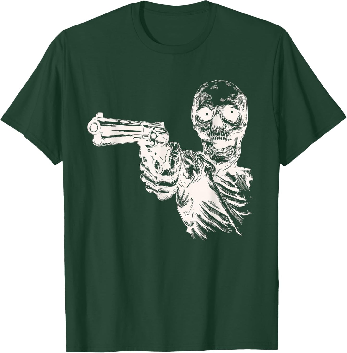 Cool skeleton with pistol T-Shirt - T-Shirt | Forest