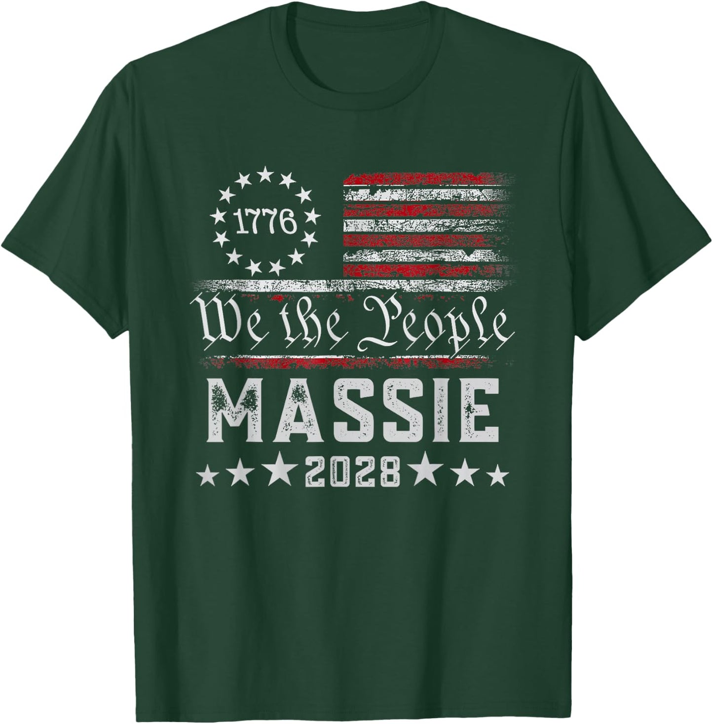 Massie 2028 for President Thomas Massie 2028 Us Flag Vintage T-Shirt - T-Shirt | Forest