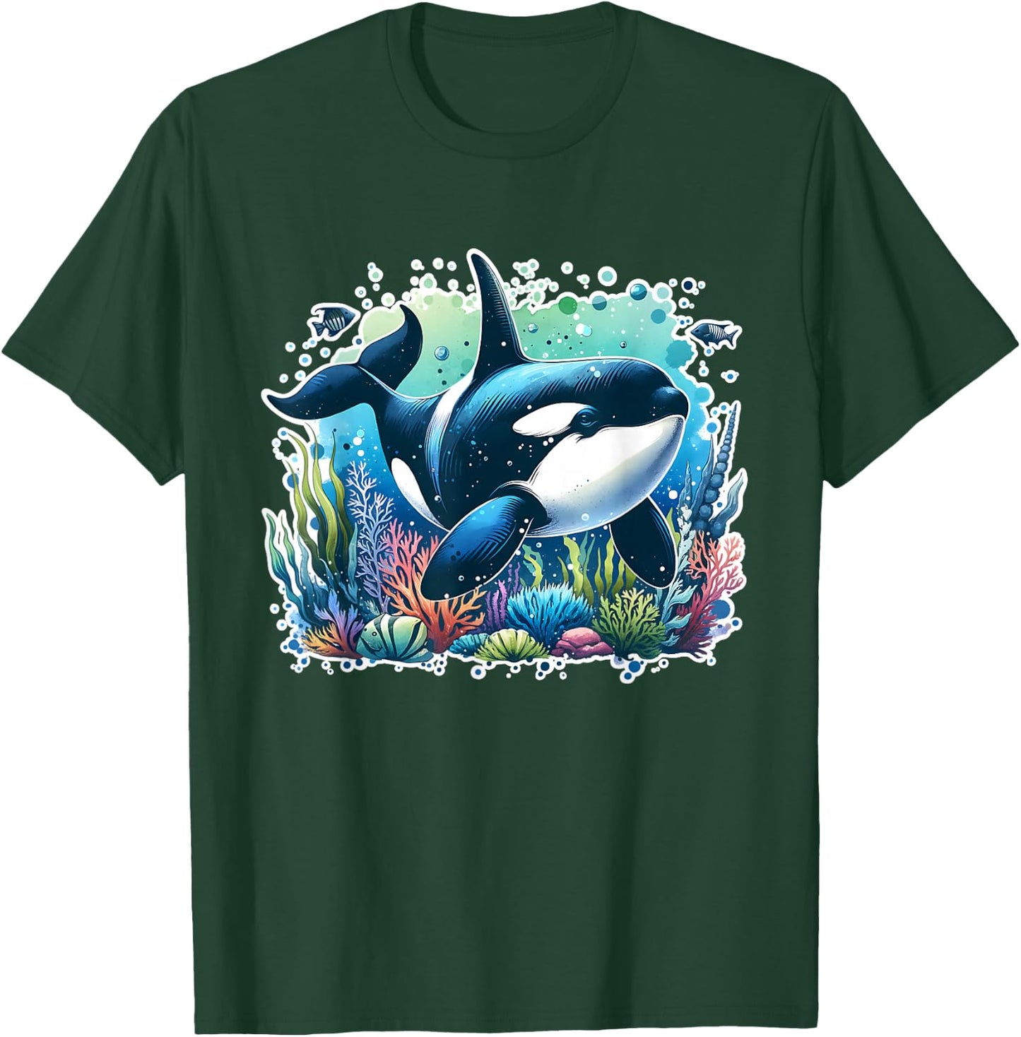 Orca Beautiful Whale Animal Graphic Orca T-Shirt - T-Shirt | Forest