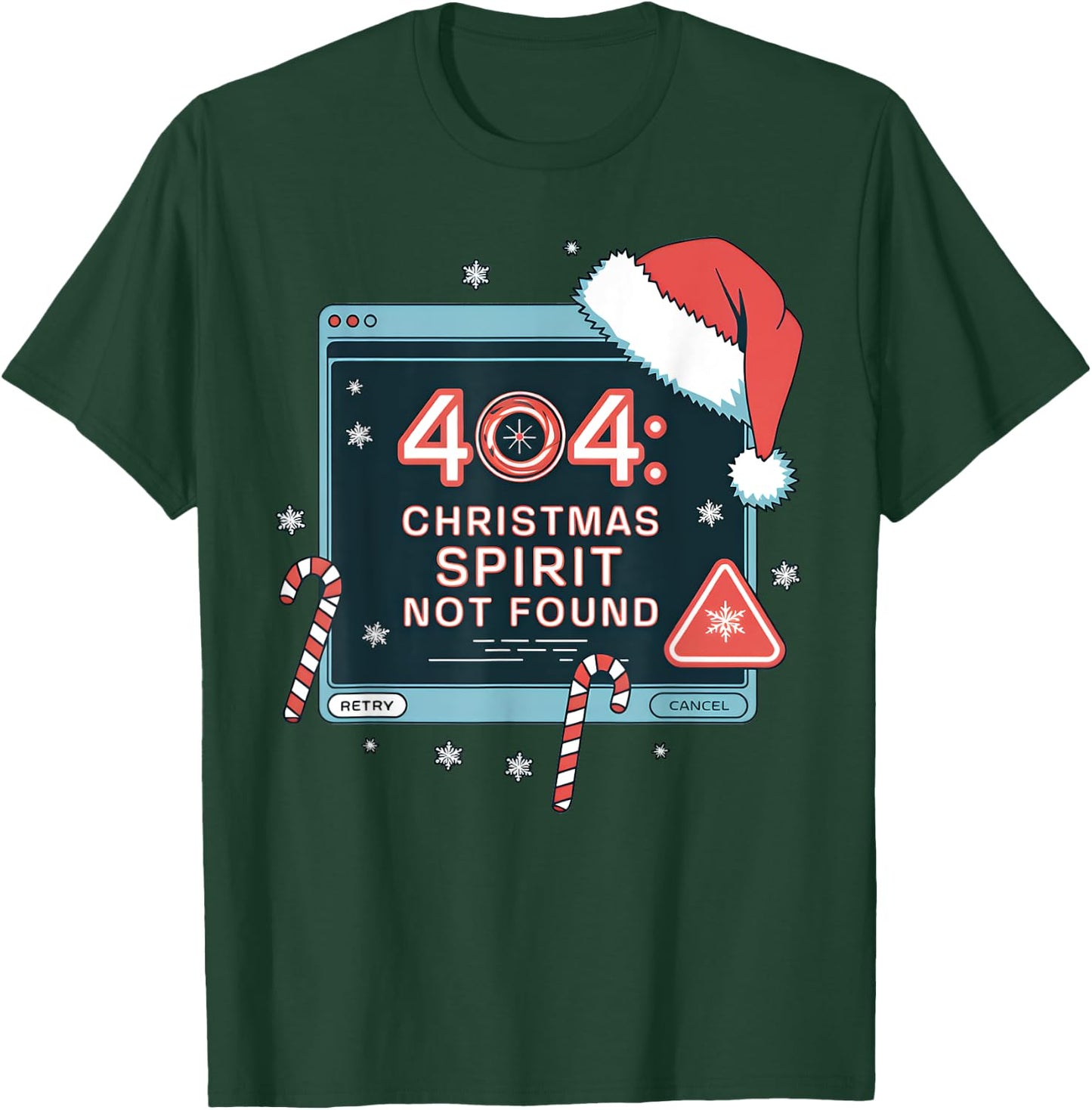 404 Error Christmas Spirit Not Found Tech Support IT Geeks T-Shirt - T-Shirt | Forest
