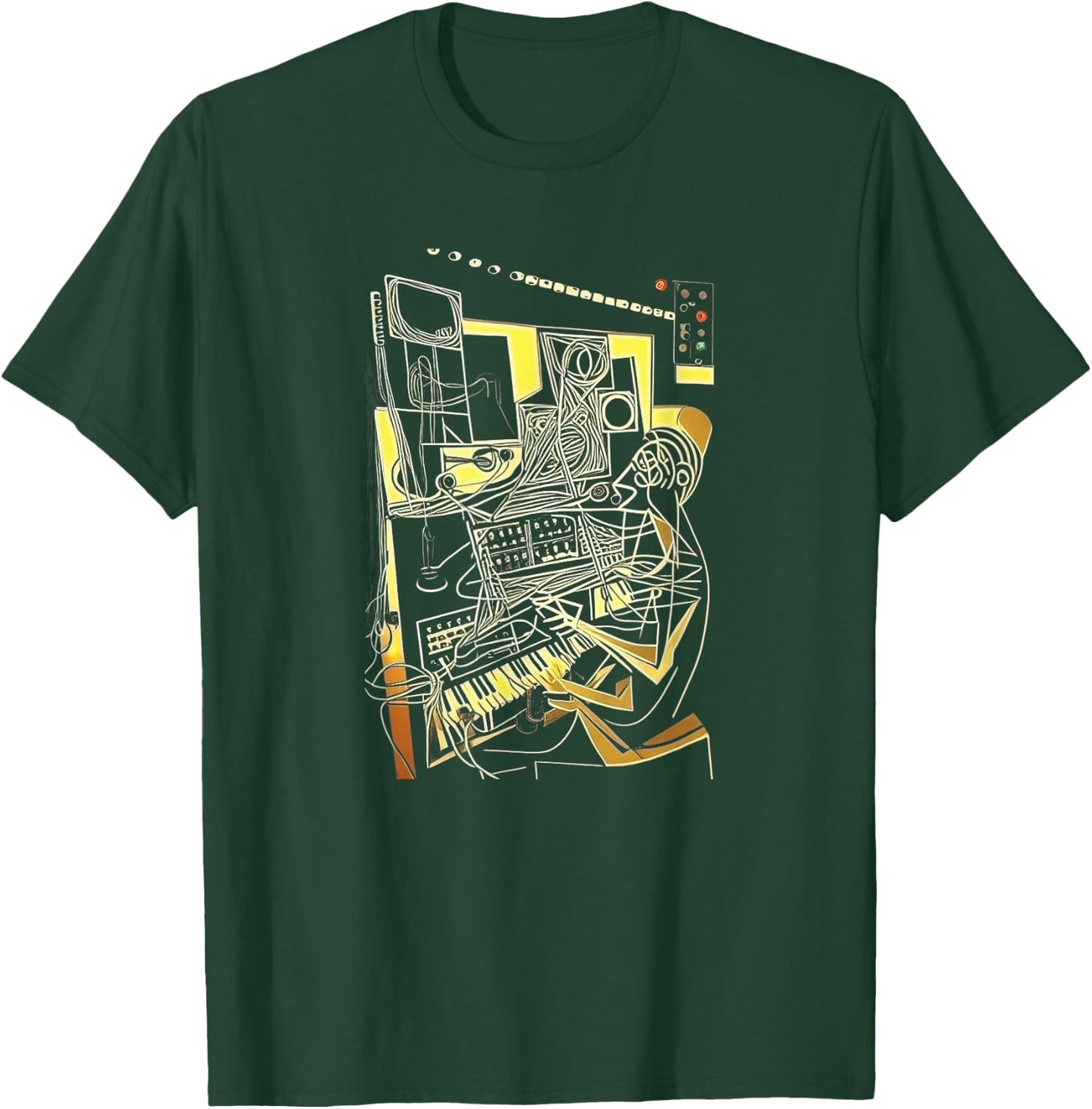 Analog Vintage Modular Synthesizer T-Shirt - T-Shirt | Forest