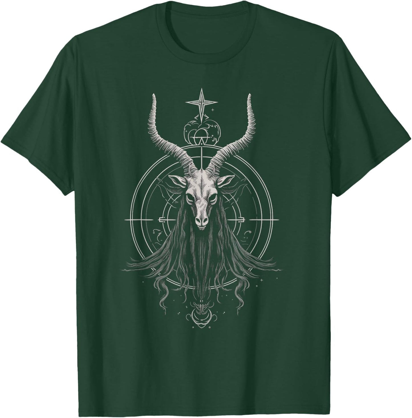 Satanic Goat Baphomet Satanist Nordic Metal Head Satanism T-Shirt - T-Shirt | Forest