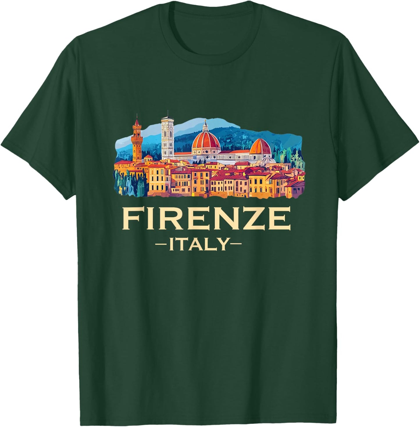 Firenze Italy Souvenirs Skyline Souvenir From Florence Italy T-Shirt - T-Shirt | Forest