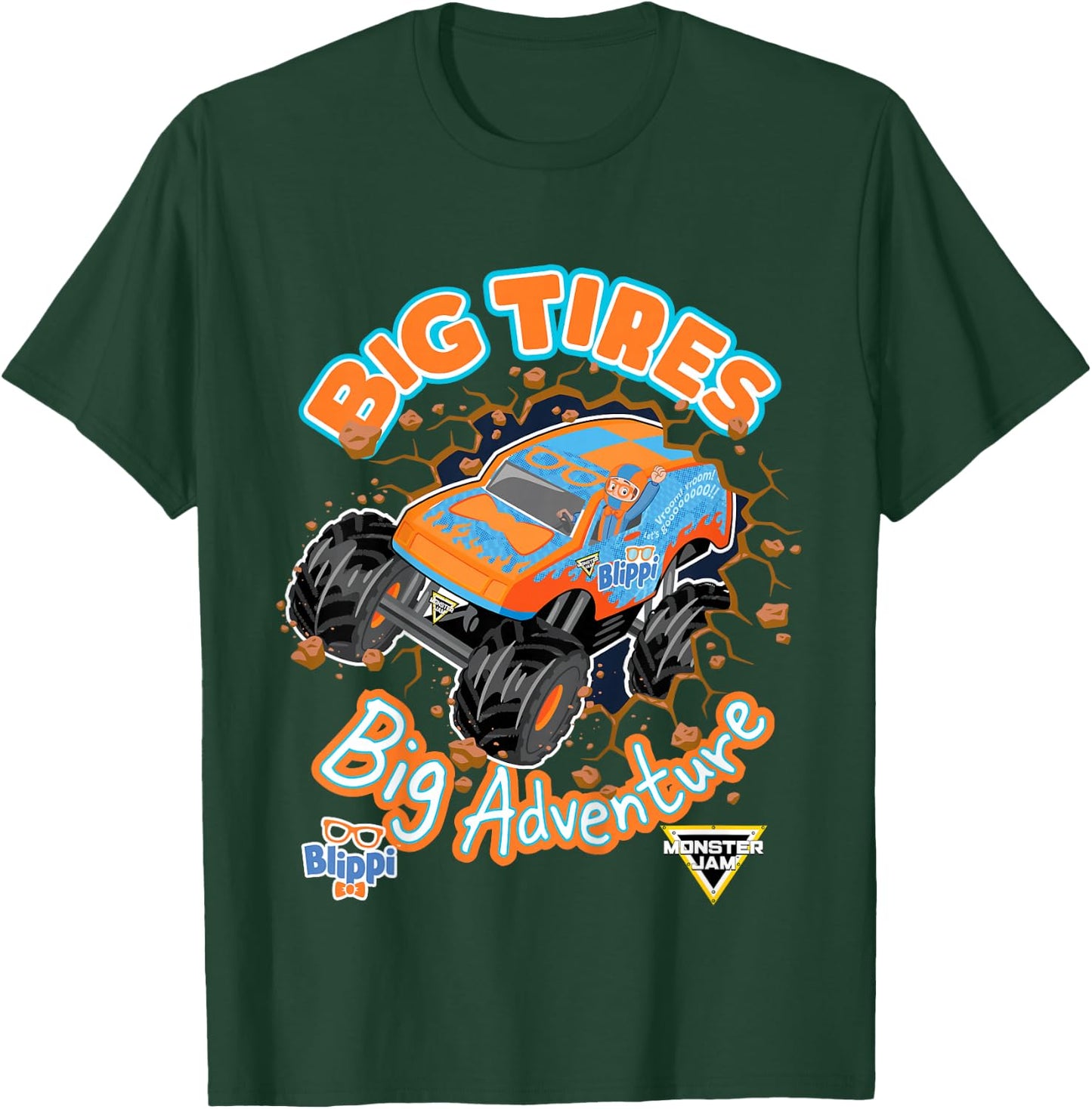 Kids Blippi Big Tires Big Adventure T-Shirt - T-Shirt | Forest