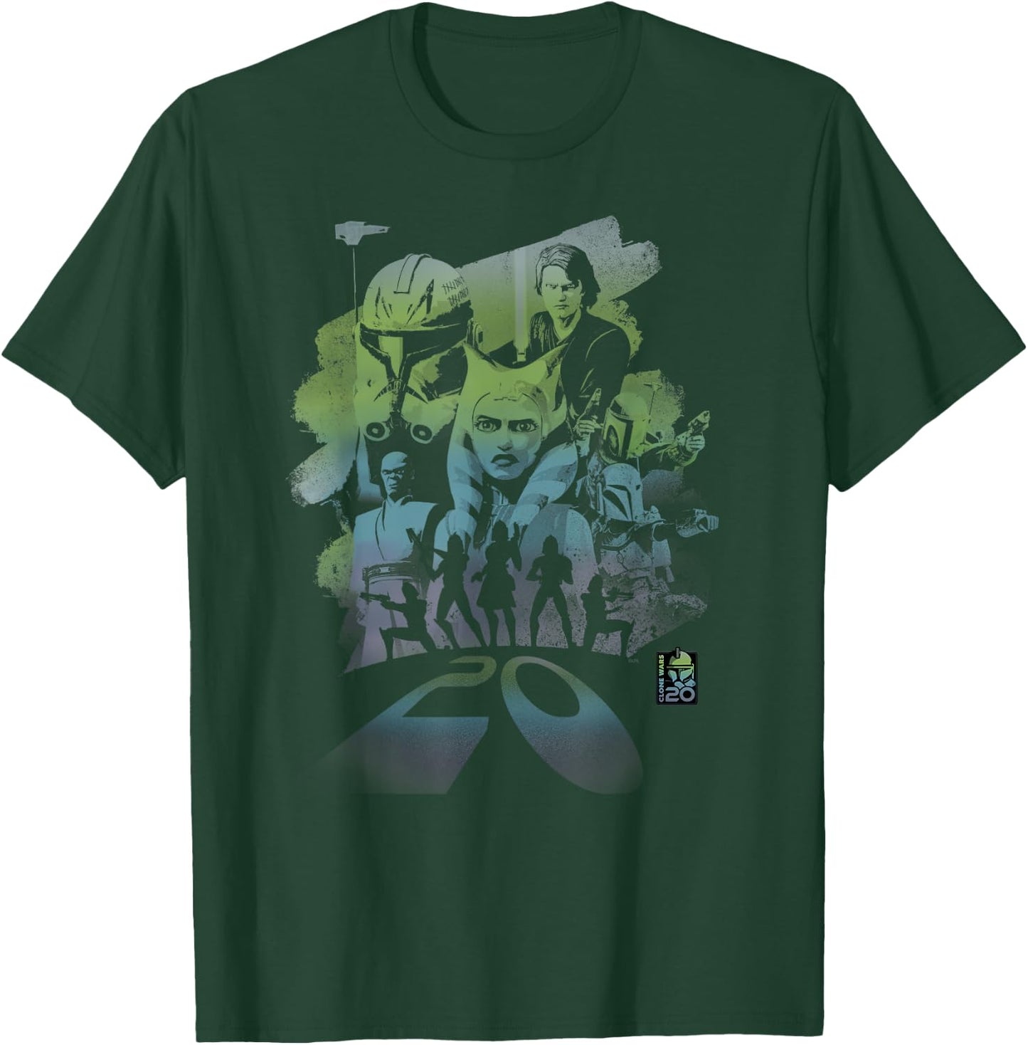 Star Wars Clone Wars 20th Anniversary Ahsoka and Captain Rex T-Shirt - T-Shirt | Forest