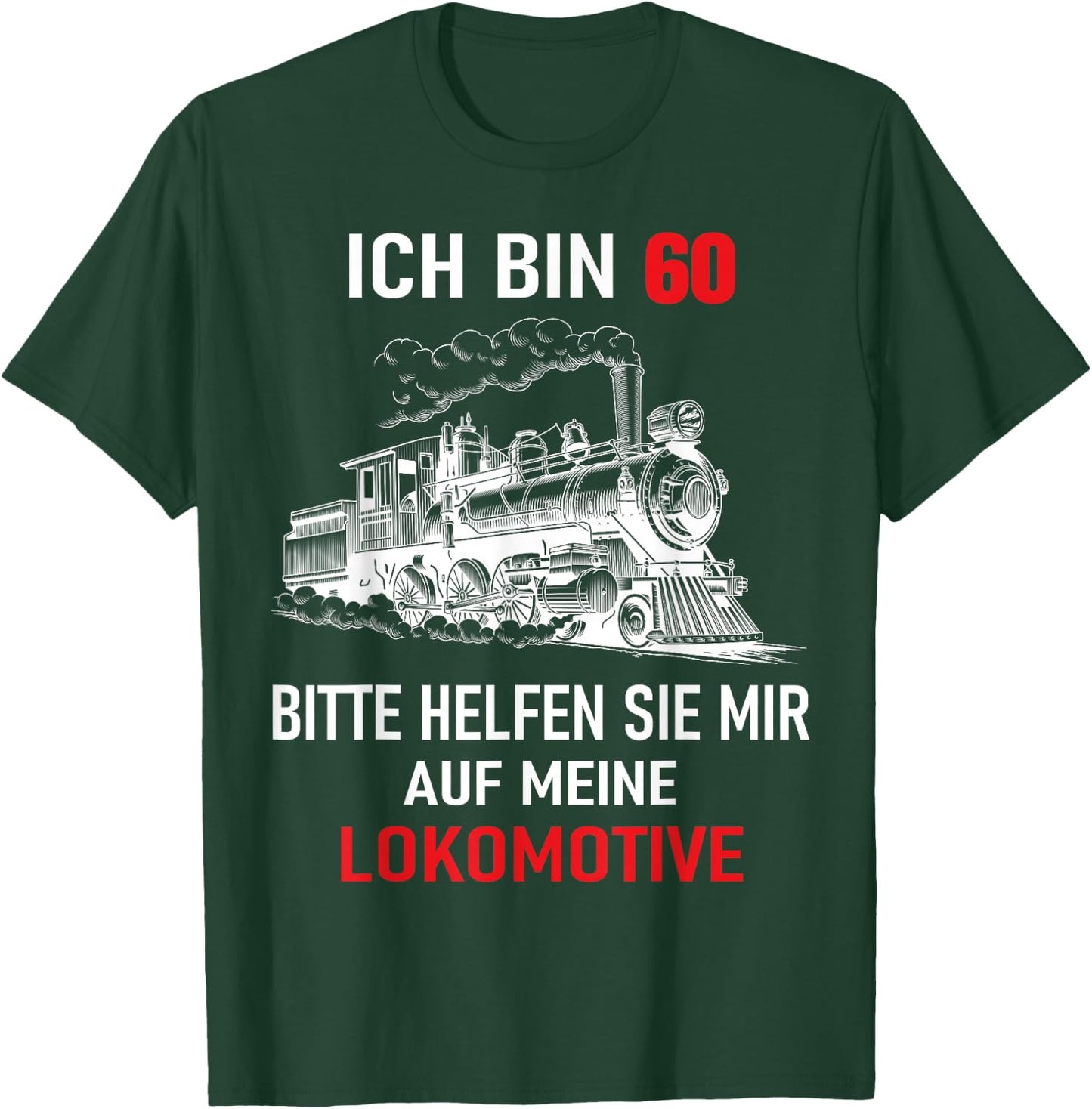60th Birthday Man Engine Driver , black T-Shirt - T-Shirt | Forest