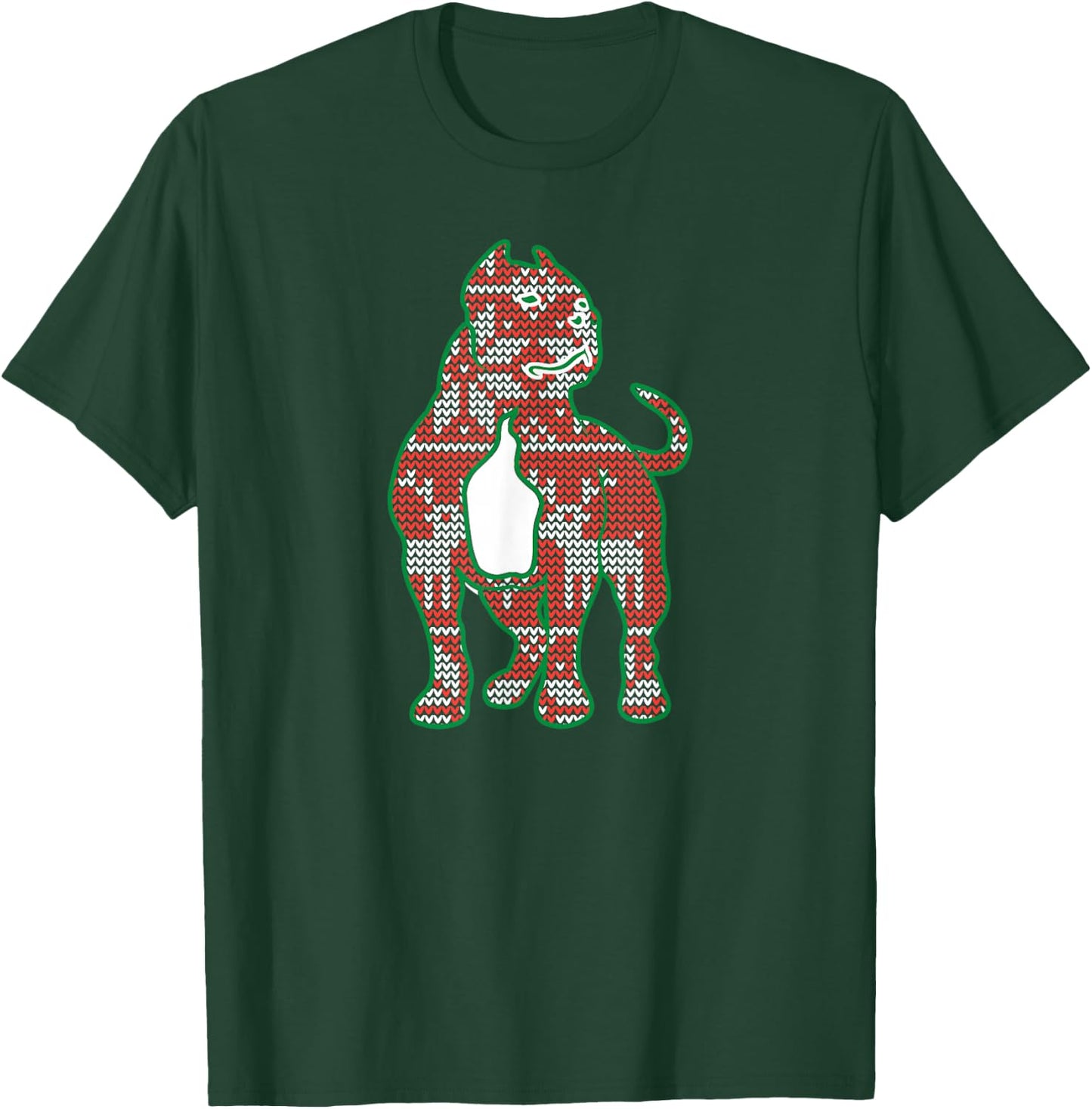 American Bully Dog Ugly Sweater Christmas Puppy Dog Lover T-Shirt - T-Shirt | Forest
