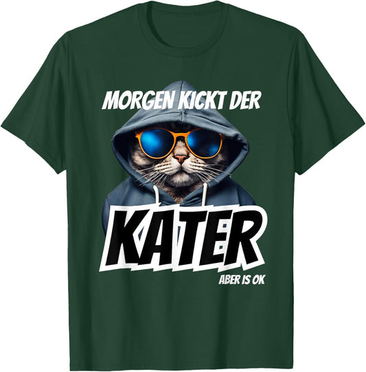Morgen Kickt der Kater Malle Party Summer with Julian Apres , black T-Shirt - T-Shirt | Forest