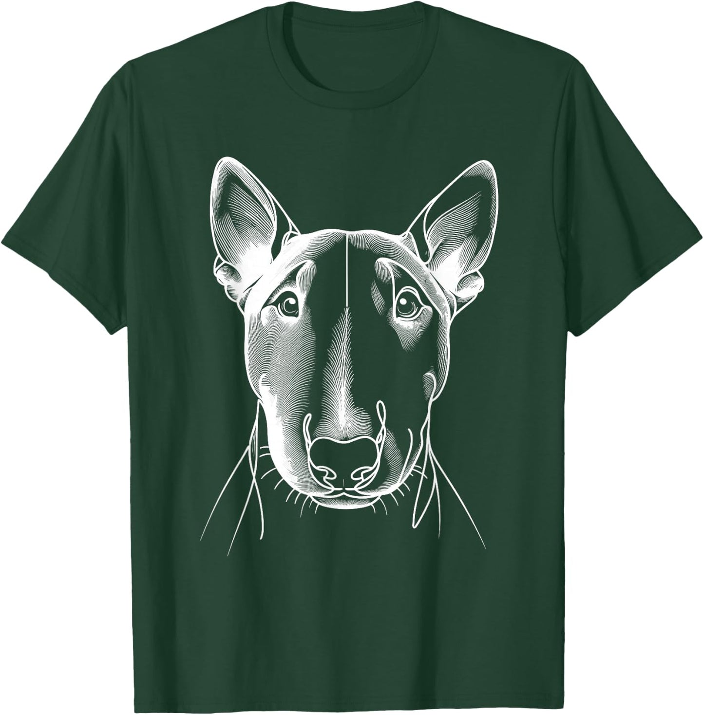 Line Art Miniature Bull Terrier Mini Bull , Black, S T-Shirt - T-Shirt | Forest