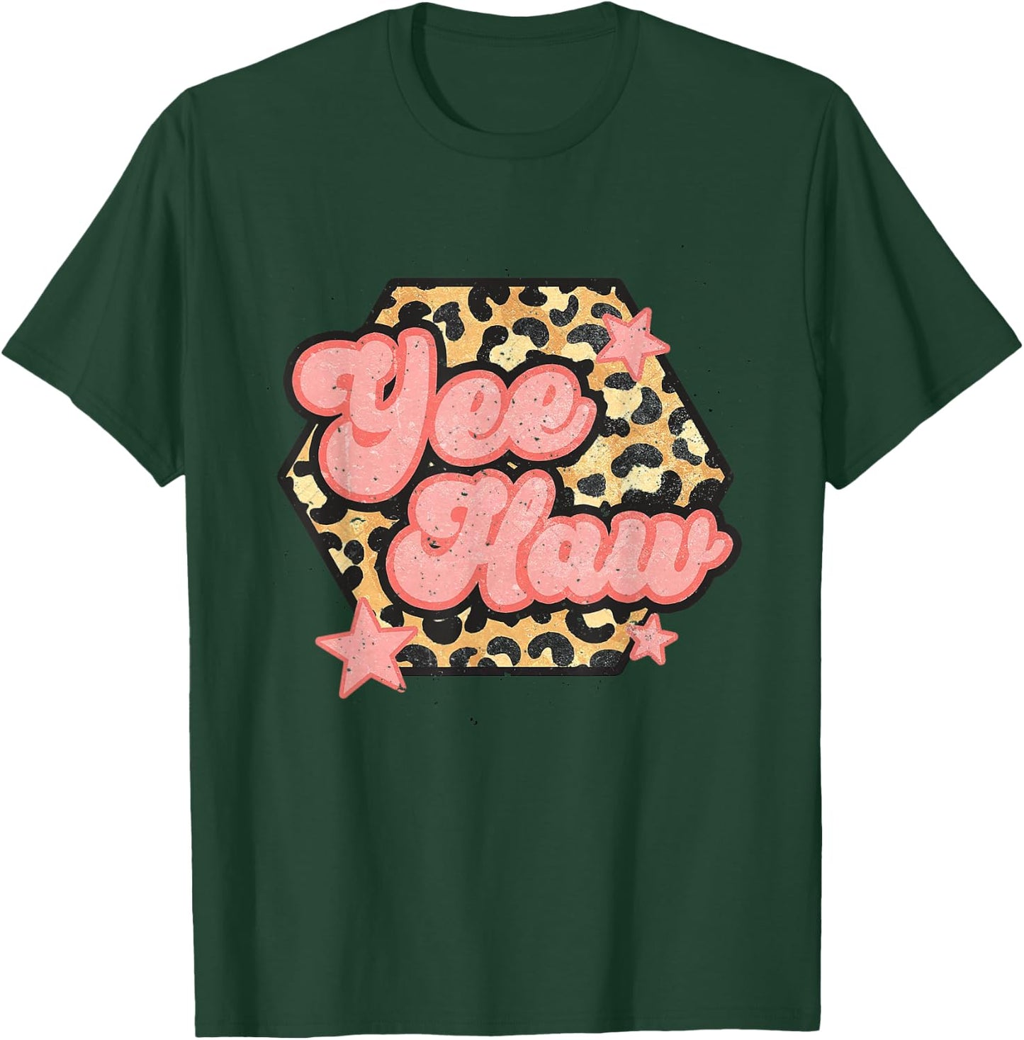 Yee Haw Howdy Rodeo Western Country Yeehaw Cowgirl Leopard T-Shirt - T-Shirt | Forest