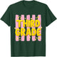 Striped Third Grade Teacher Student First Day of 3rd Grade T-Shirt - T-Shirt | Forest