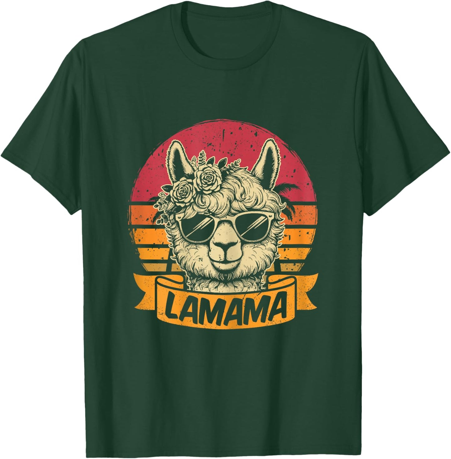Lamama Süßes Mama Lama Fan Liebhaber Frischgebackene Mutter T-Shirt - T-Shirt | Forest