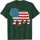 English Bulldog 4th of July Men Women Dog American Flag USA T-Shirt - T-Shirt | Forest