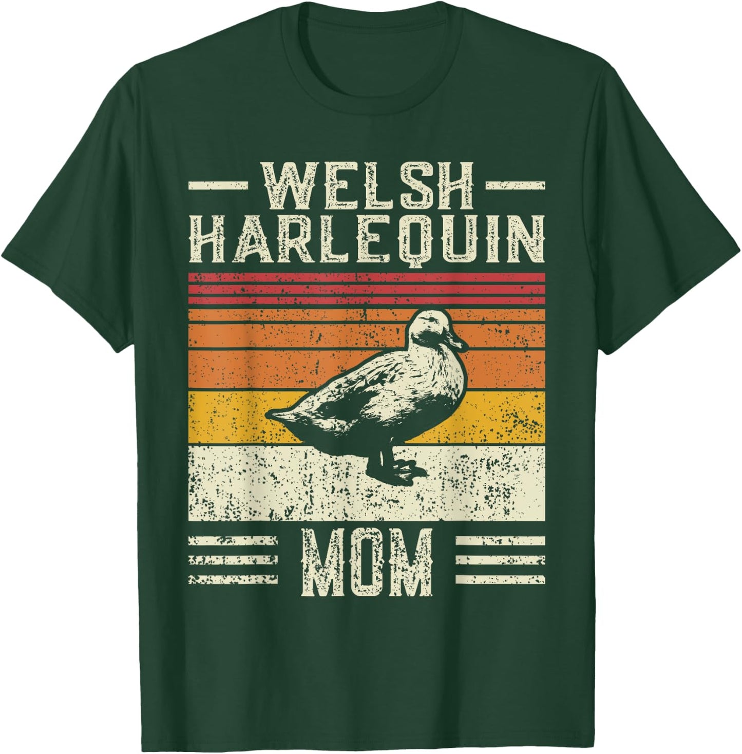 Best Duck Mom Women - Vintage Welsh Harlequin T-Shirt - T-Shirt | Forest