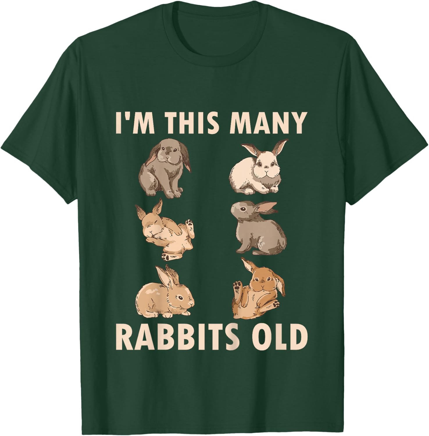 Kids 6 Year Old Bunny Rabbits Old 6th Birthday T-Shirt - T-Shirt | Forest
