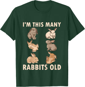 Kids 6 Year Old Bunny Rabbits Old 6th Birthday T-Shirt - T-Shirt | Forest