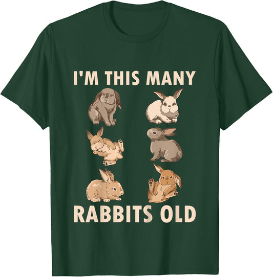 Kids 6 Year Old Bunny Rabbits Old 6th Birthday T-Shirt - T-Shirt | Forest