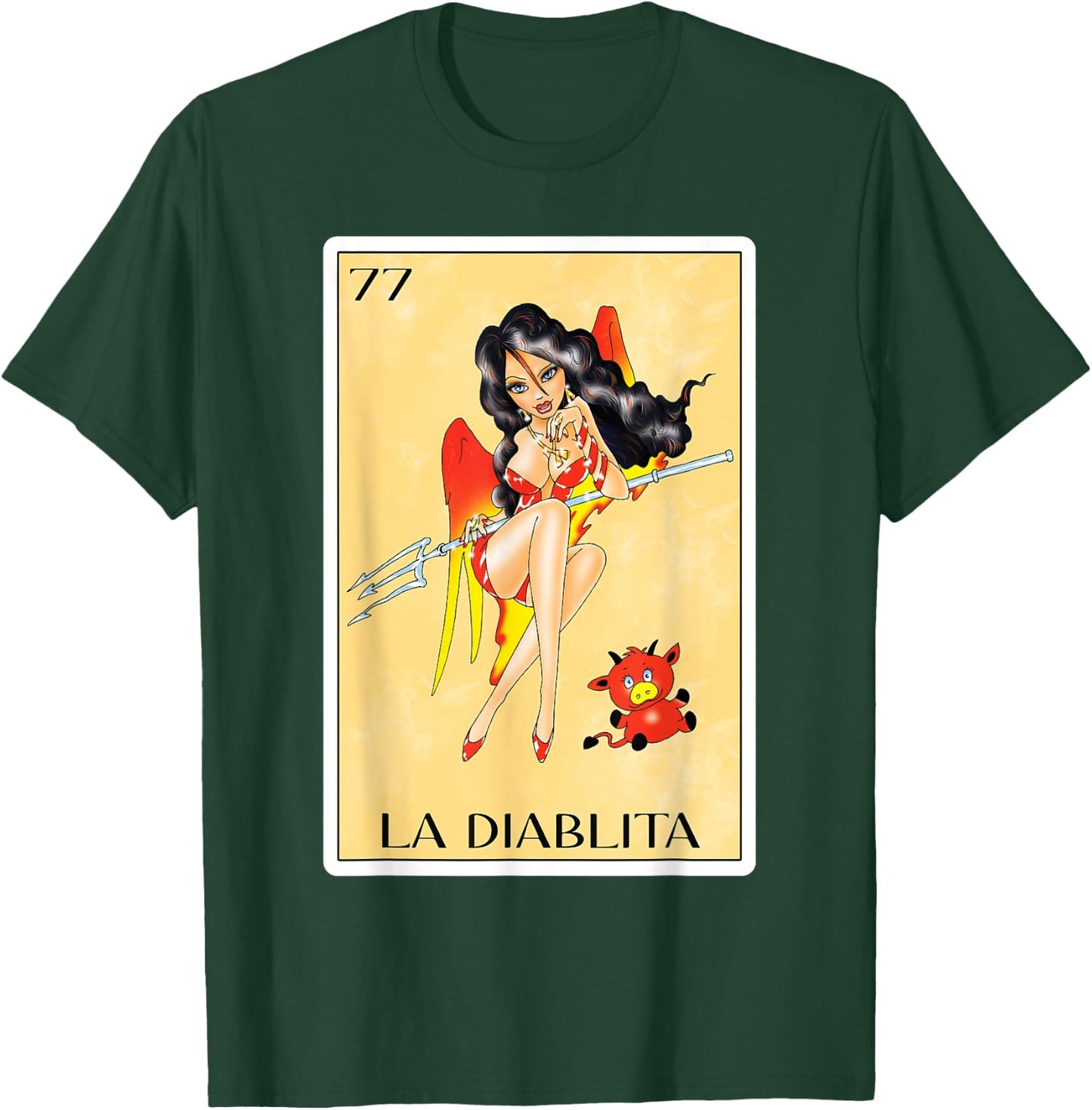 Spanish-Mexican Bingo Funny Gifts for Diablita - La Diablita T-Shirt - T-Shirt | Forest