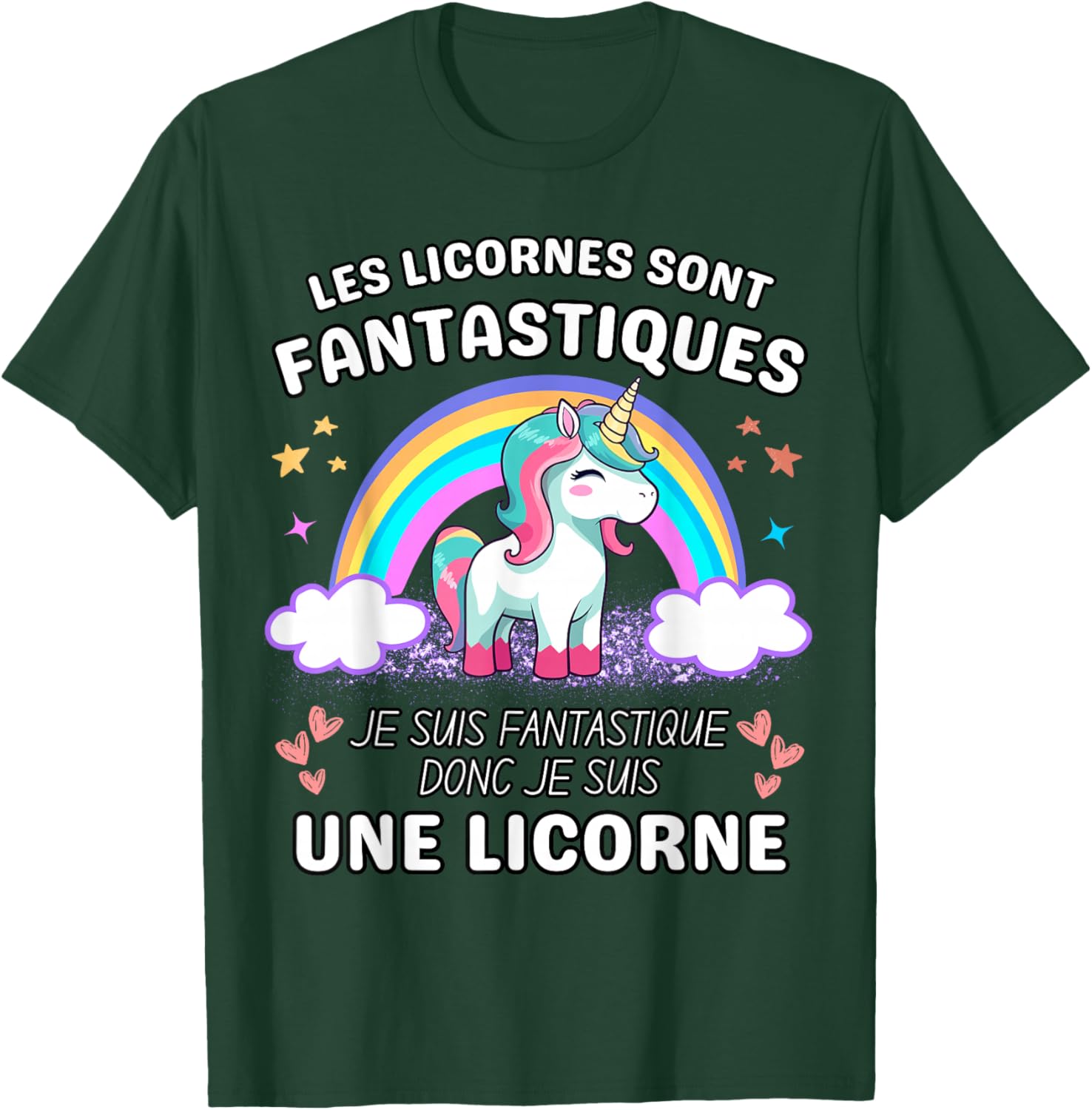 Unicorns Are Fantastic Unicorn Gift Adult Humor , Black T-Shirt - T-Shirt | Forest