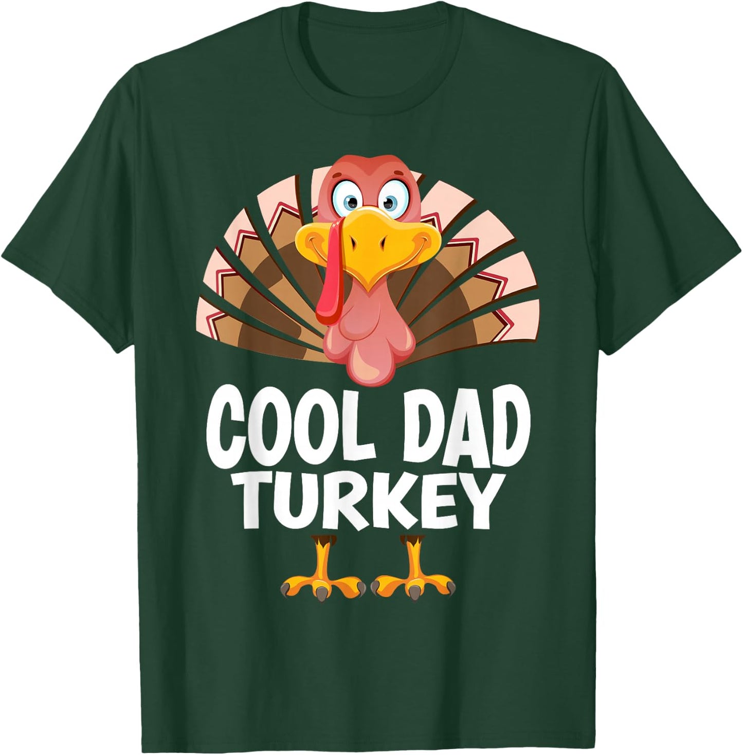 Thanksgiving Cool Dad Turkey Matching Pajama T-Shirt - T-Shirt | Forest