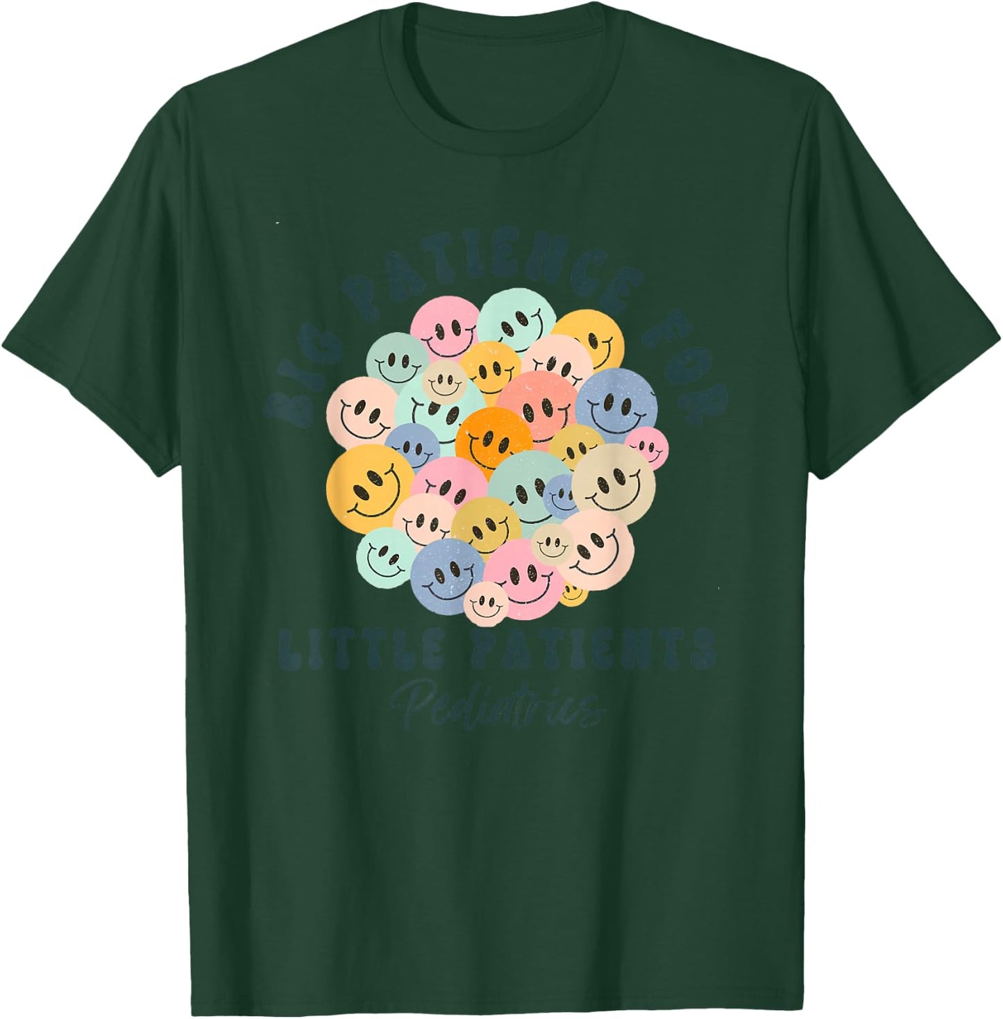 Big Patience For Little Patients Peds Pediatric Nurse Gifts T-Shirt - T-Shirt | Forest
