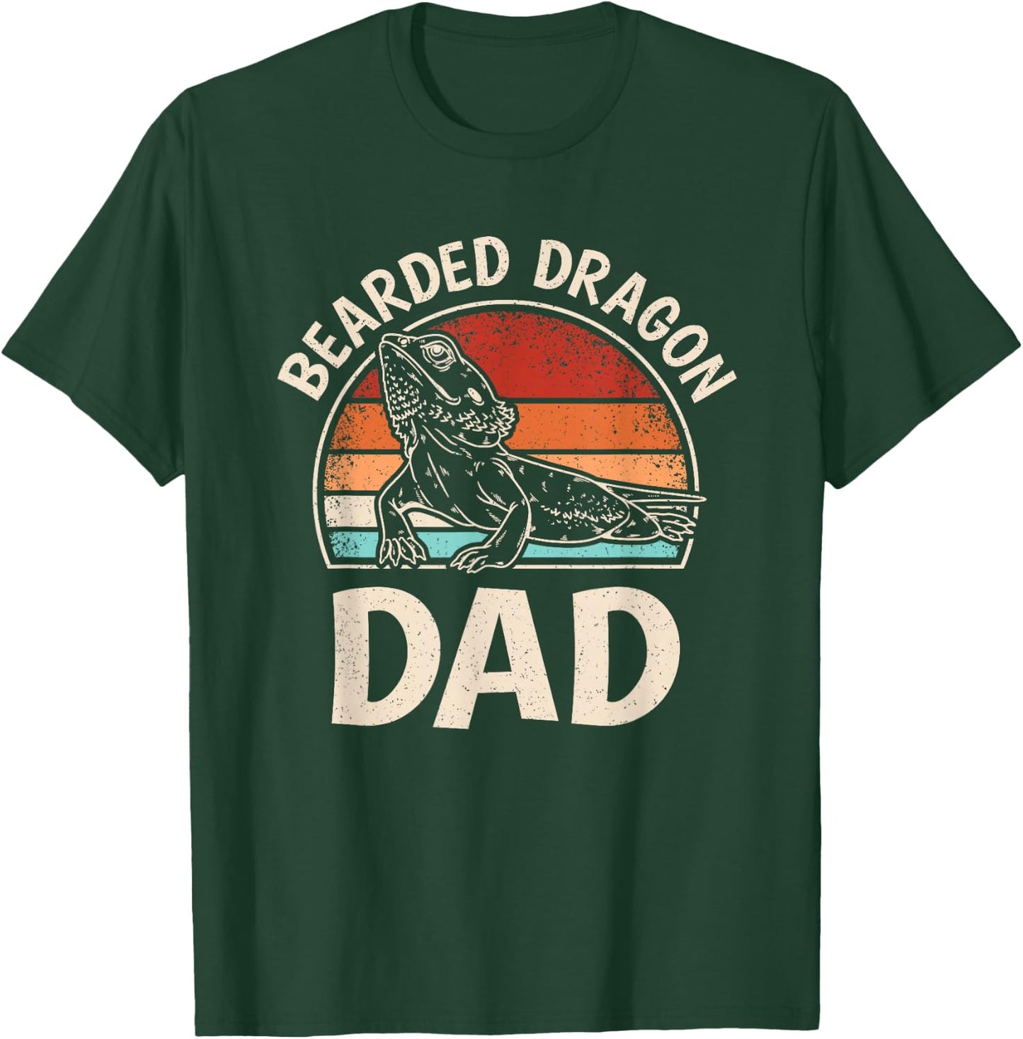 Retro Bearded Dragon Dad Funny Reptile Lizard Daddy Men T-Shirt - T-Shirt | Forest