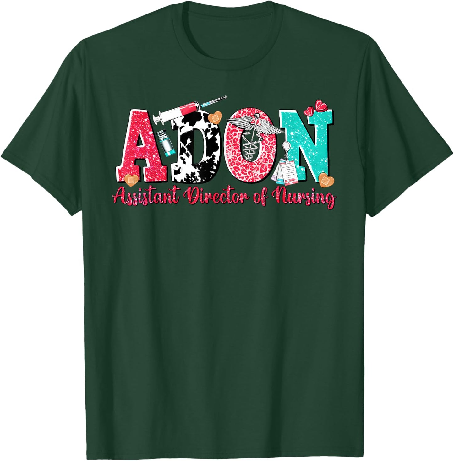 Leopard ADON Nurse Assistant Director of Nursing Western T-Shirt - T-Shirt | Forest