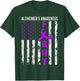 USA Flag Alzheimer's Awareness Month Purple Ribbon T-Shirt - T-Shirt | Forest