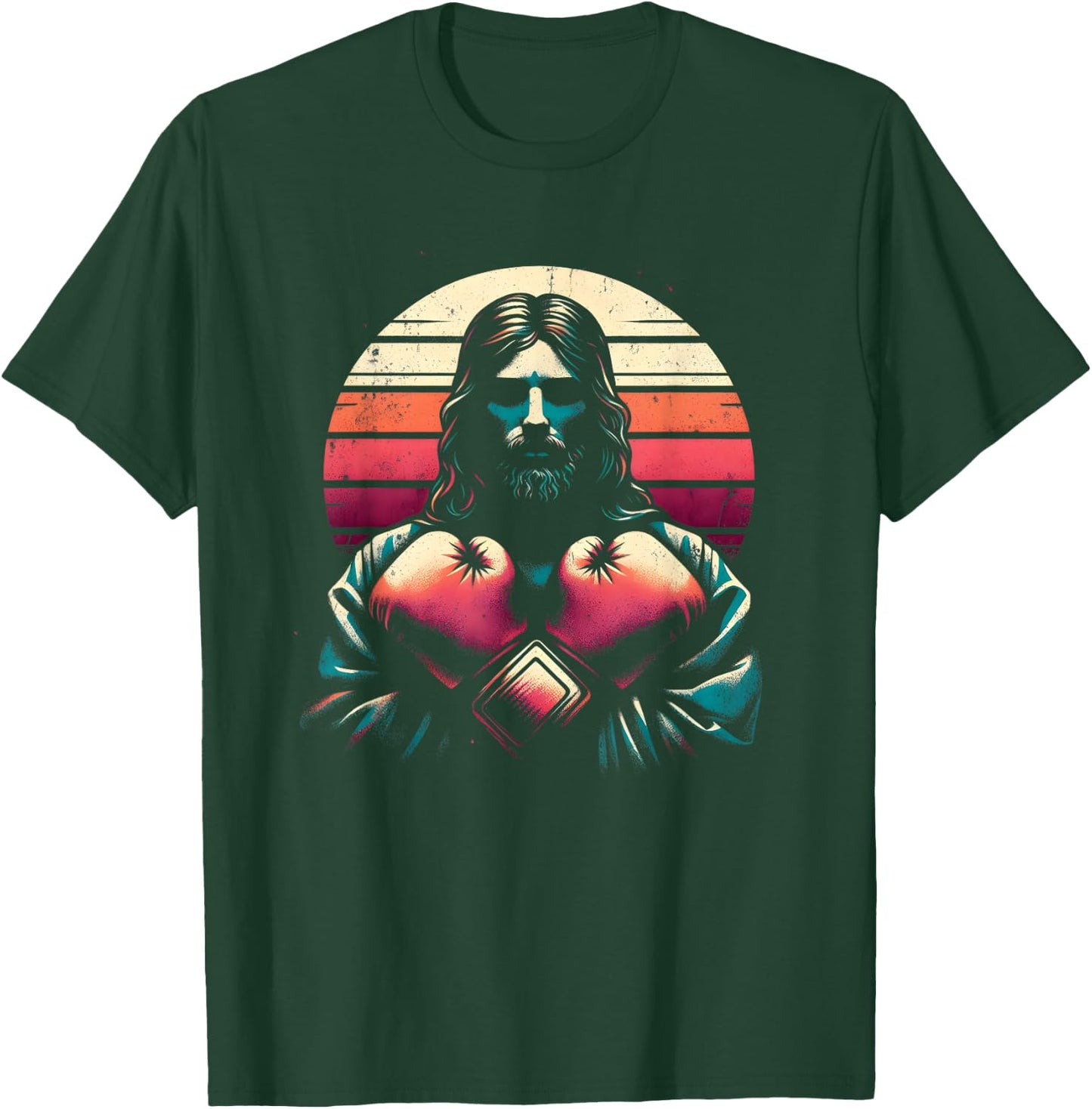 Jesus With Boxing Gloves - Funny Christian Religious Boxer T-Shirt - T-Shirt | Forest