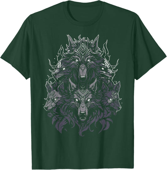 Occult Horror Witchy Gothic Furry Wolves | Wolf Fursona T-Shirt - T-Shirt | Forest