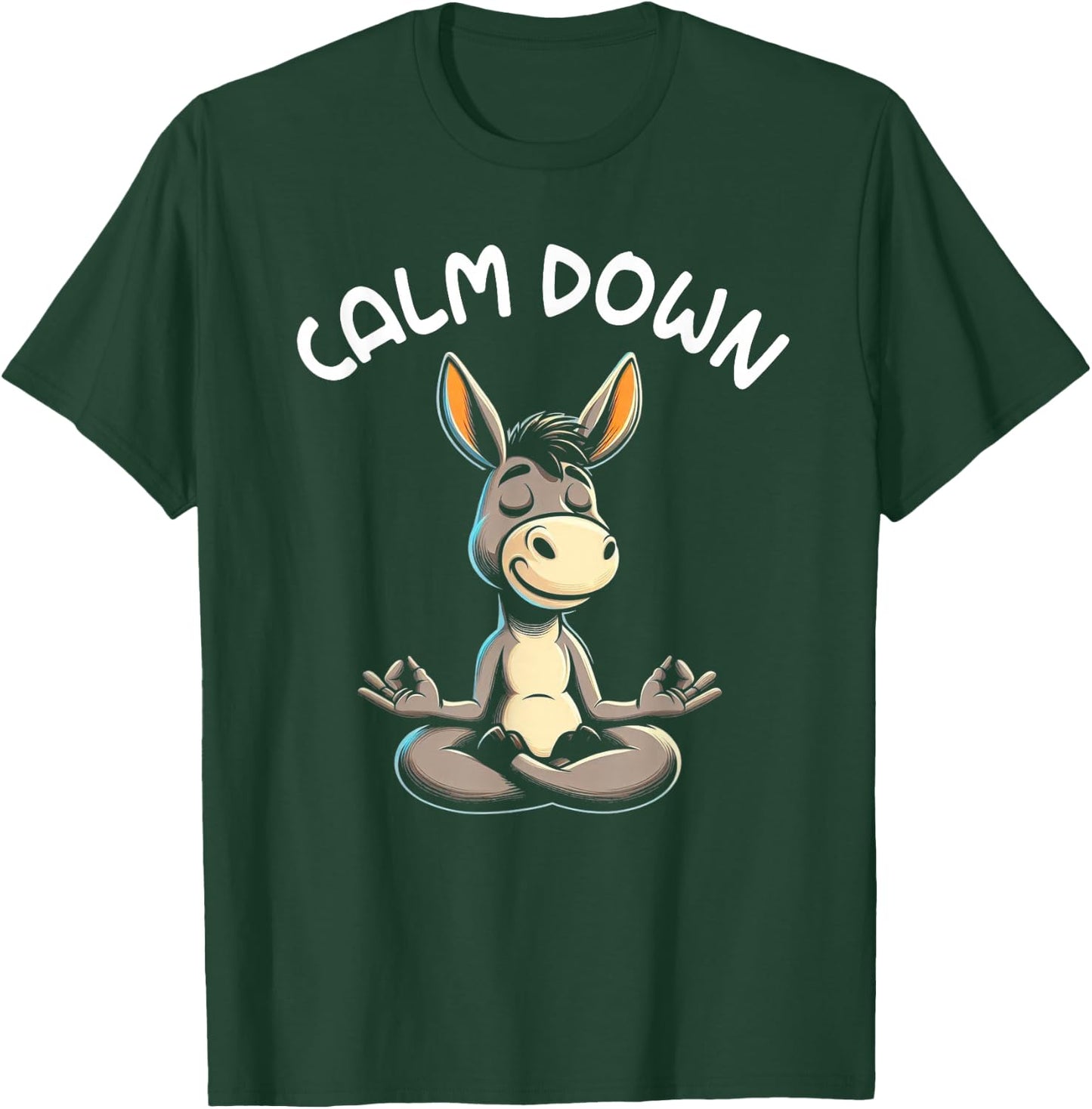 Donkey Calm Down Yoga Meditation T-Shirt - T-Shirt | Forest