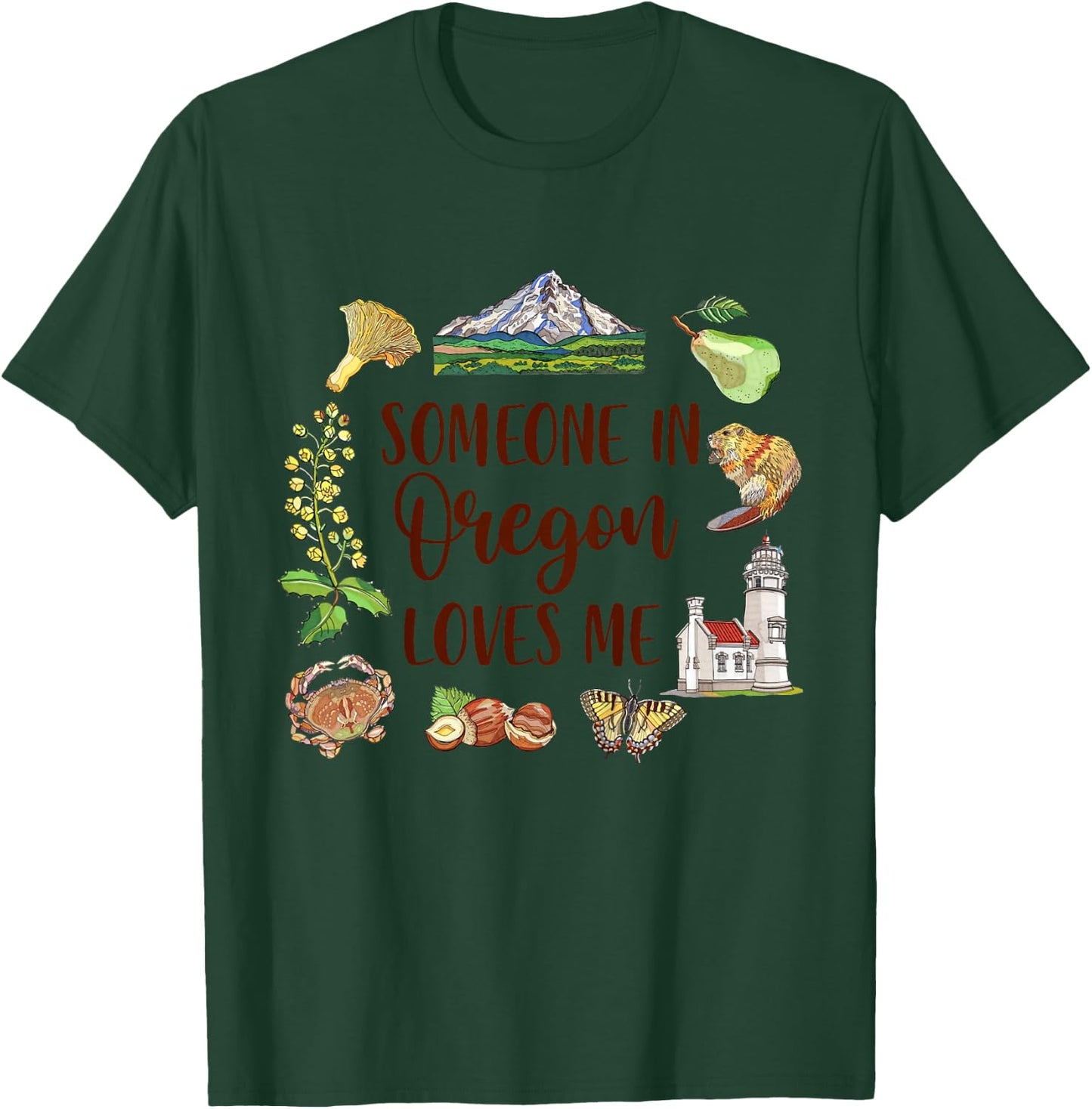 Kids Oregon Baby Oregon Travel Trip Someone In Oregon Loves Me T-Shirt - T-Shirt | Forest