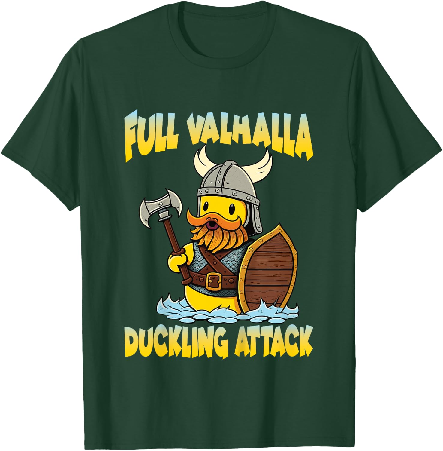 Kids Viking Costume Kids Toddler Rubber Duck Valhalla Duckling T-Shirt - T-Shirt | Forest