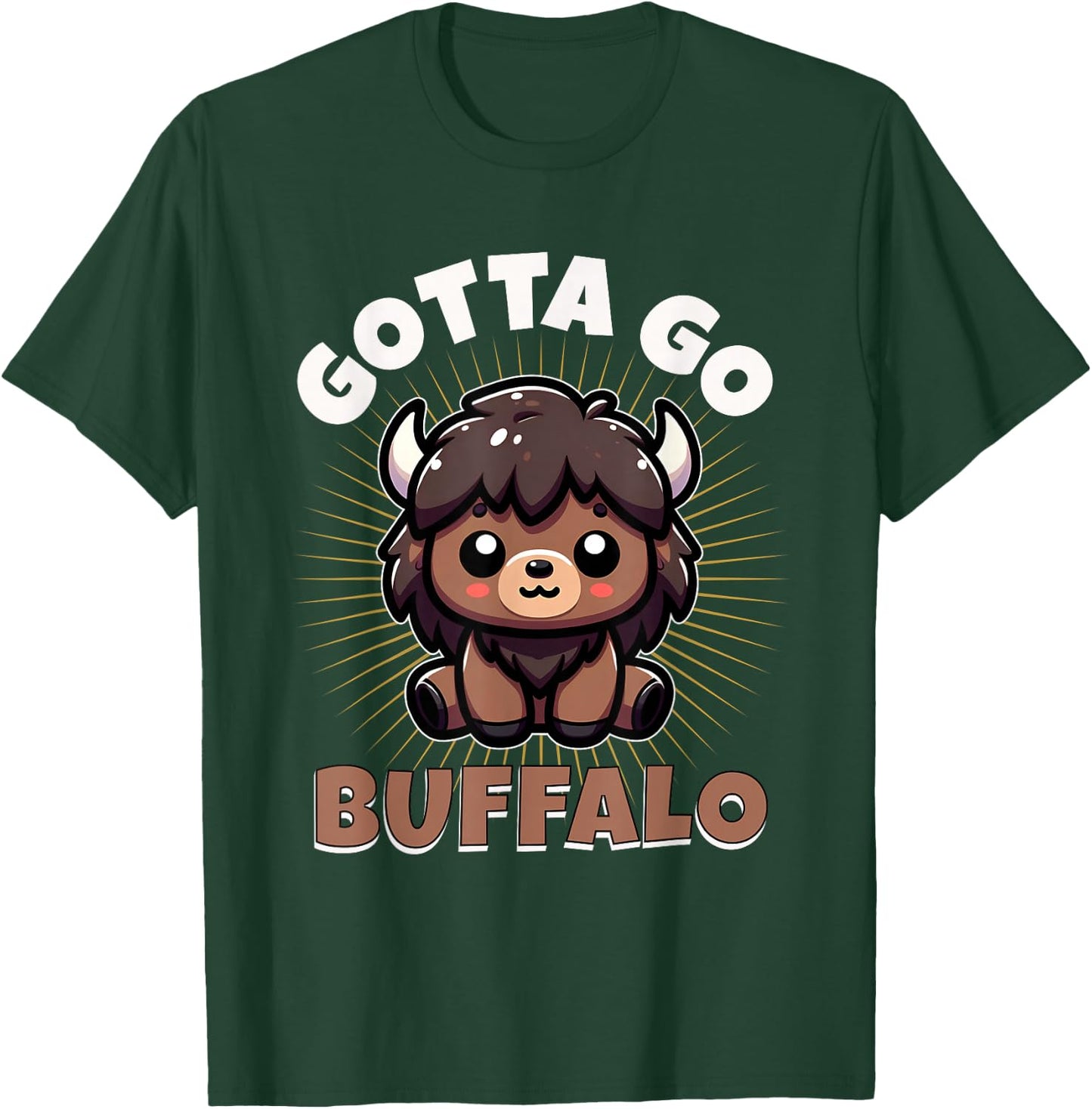Gotta Go Buffalo Cute Funny Word Game Animal Boys Girls Kids T-Shirt - T-Shirt | Forest
