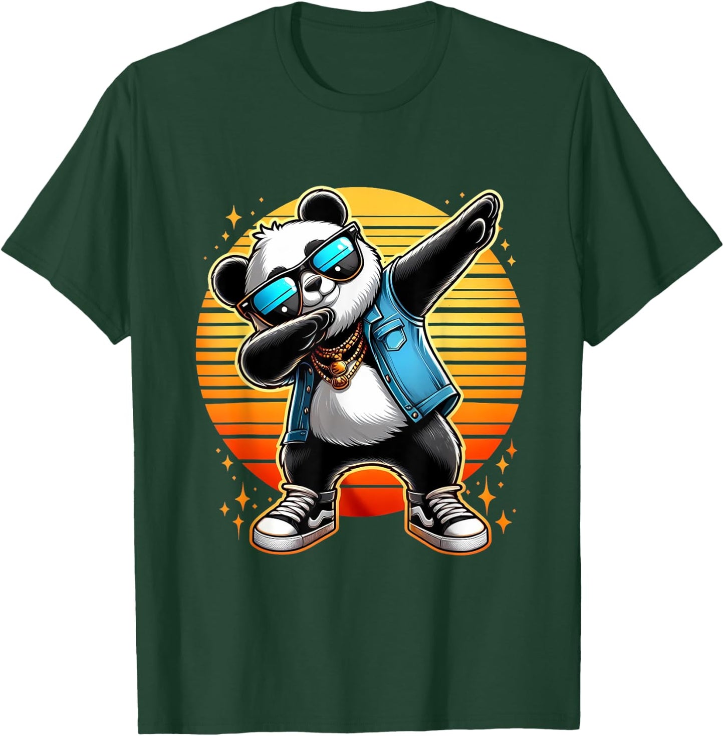Funny Dabbing Panda Wearin a Sunglasses Panda Bear Dab Dance T-Shirt - T-Shirt | Forest